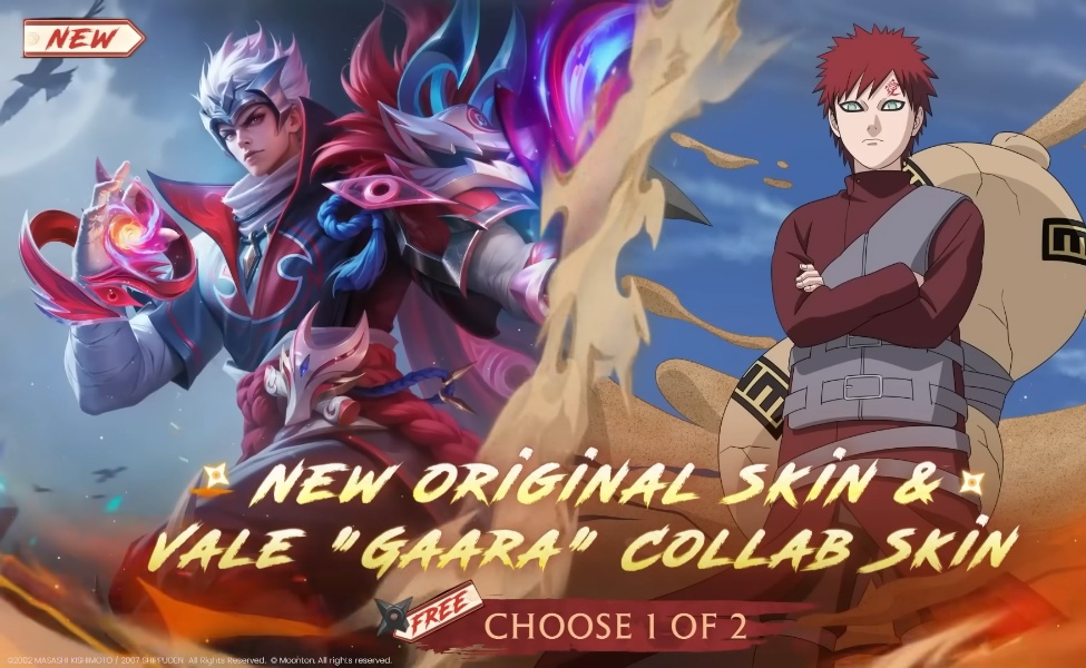 mlbb x naruto 2.0 vale gaara skin