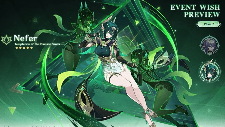 nefer rerun banner in genshin impact v6.5 phase 2 luna vi