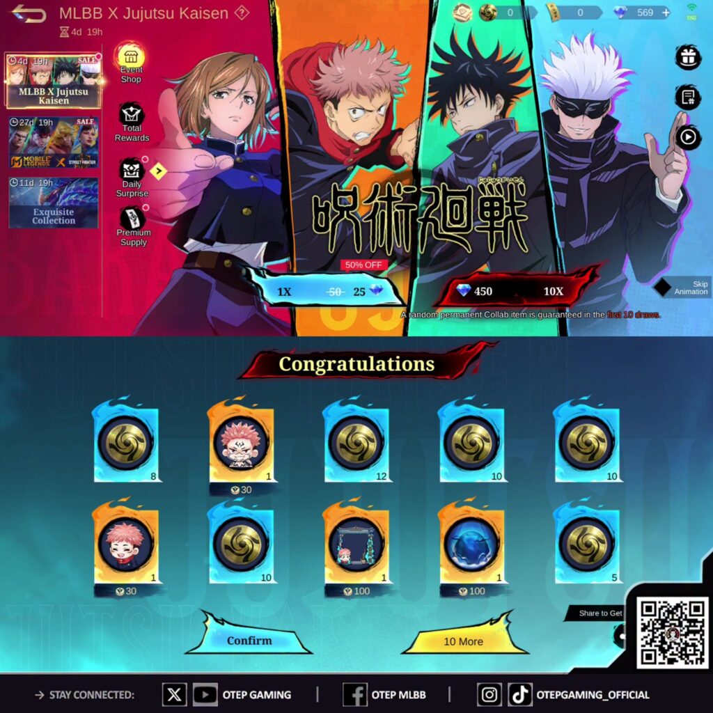 diamonds and draw cost for mlbb x jujutsu kaisen revamp