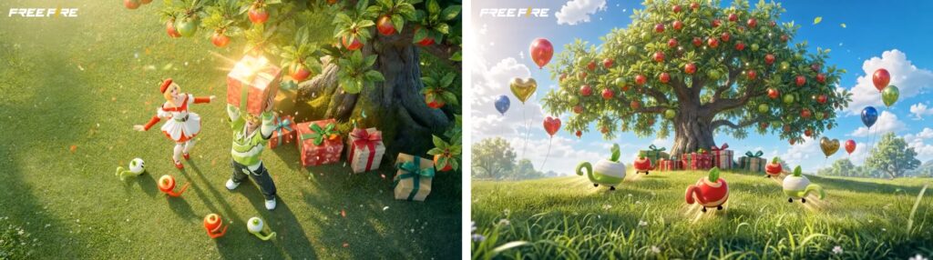 fresh apple theme for booyah pass s44 ff and price