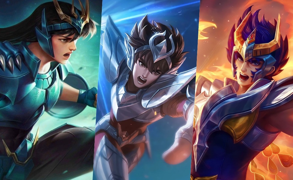 exclusive skins in mlbb x saint seiya 2025 collab event