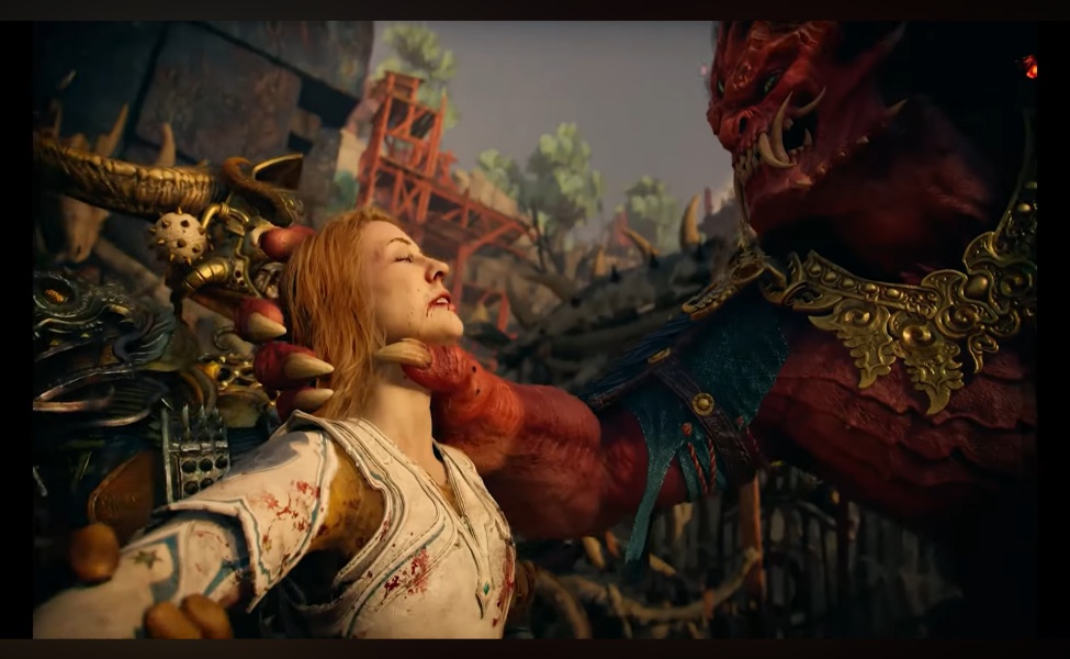 God of War Laufey choked by a red demon boss in PS5 gameplay