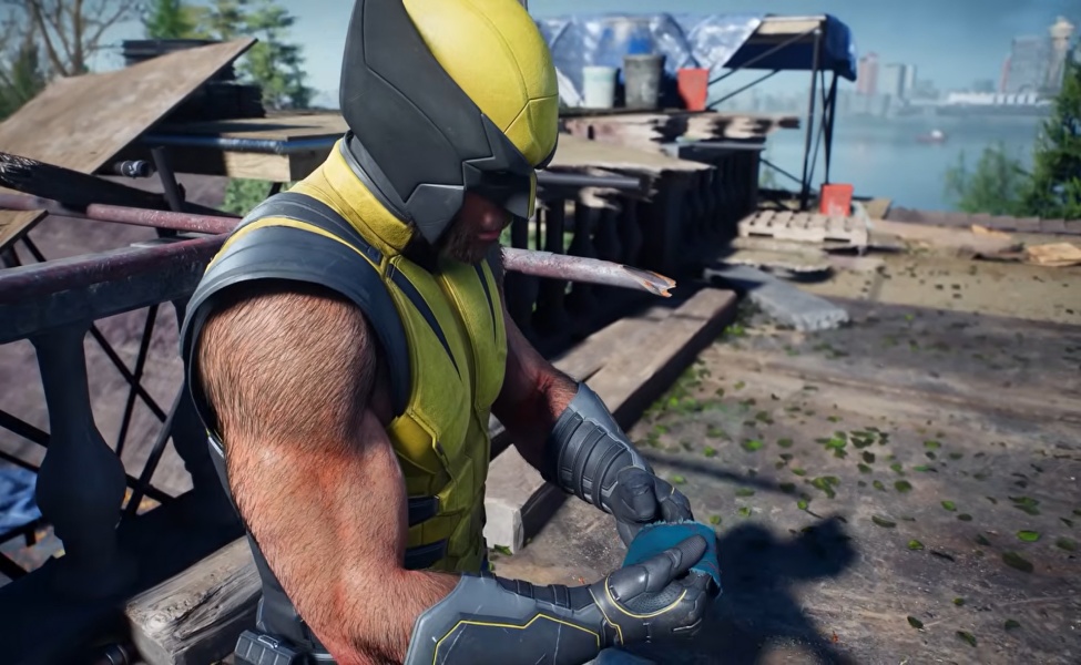 Marvel's Wolverine PS5 game character in yellow suit with claws