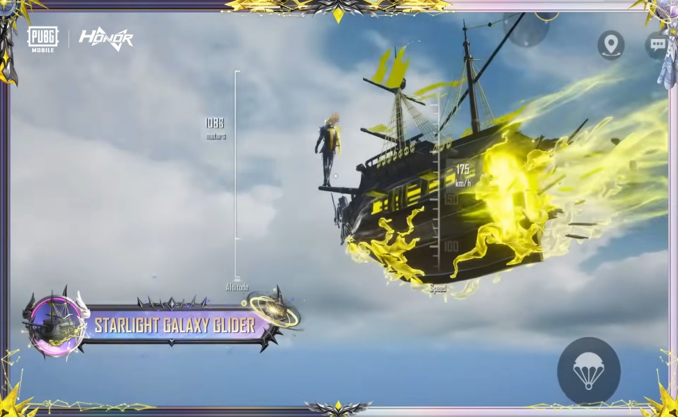 PUBG Mobile Honor Series Starlight Galaxy Glider flying ship skin