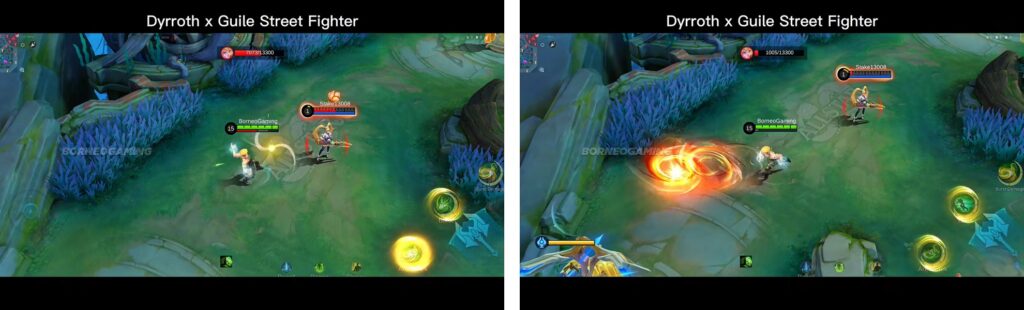 Dyrroth as Guile Street Fighter skin gameplay in MLBB