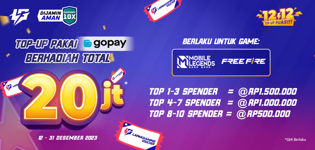 Bawa Pulang Jutaan Rupiah dengan Jadi GOPAY Top Spender di Lapakgaming