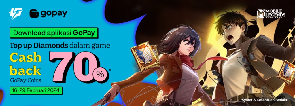 Top Up di Lapakgaming dan Dapatkan Extra Cashback 70% Gopay Coins!