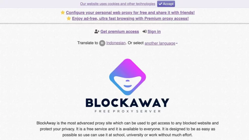 cara akses situs yang diblokir dengan blockaway proxy