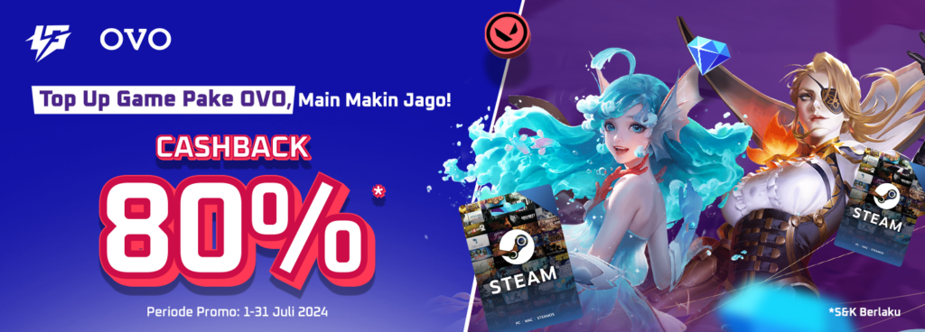Jajan di Lapakgaming pakai OVO, Cashback 80% s.d 10.000 lapakgaming promo ovo