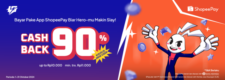 Nikmati Cashback 90% di LapakGaming dengan ShopeePay!
