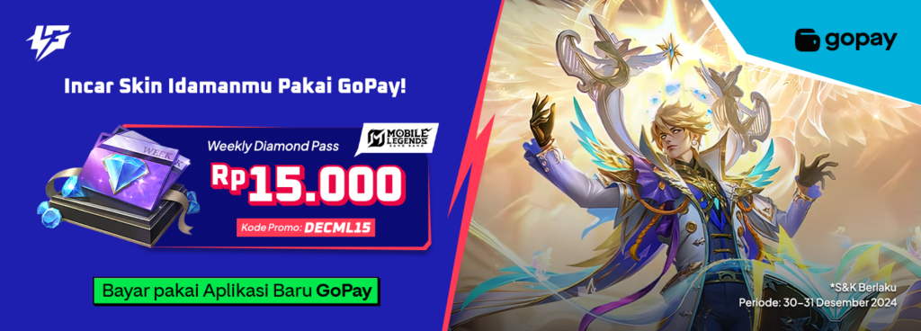 Weekly Diamond cuma 15,000 di Lapakgaming pakai Gopay App!