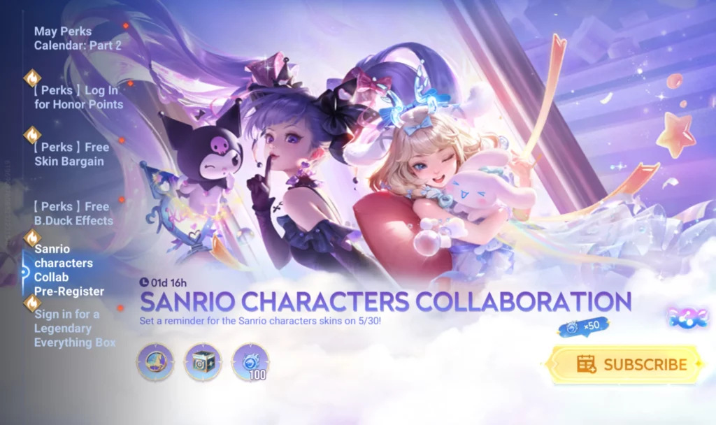 Pre Event Sanrio HoK - Skin honor of kings x sanrio