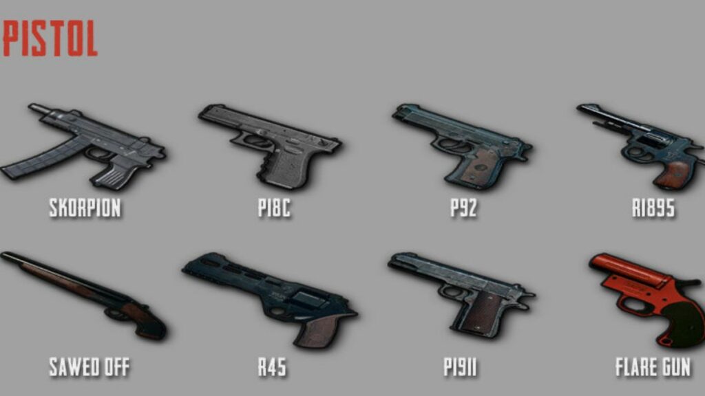pubg mobile pistols
