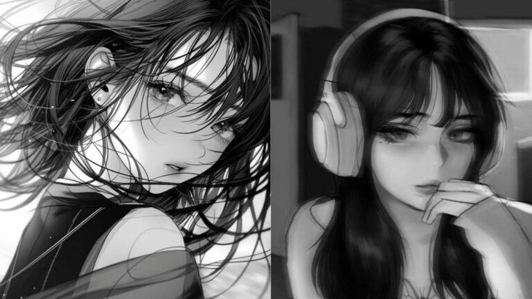 Rekomendasi PP anime hitam putih girl cool