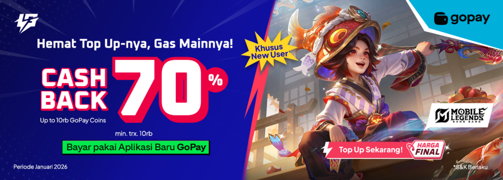 Nikmati Cashback Top Up 70% sepanjang Januari 2026 pakai GoPay App!