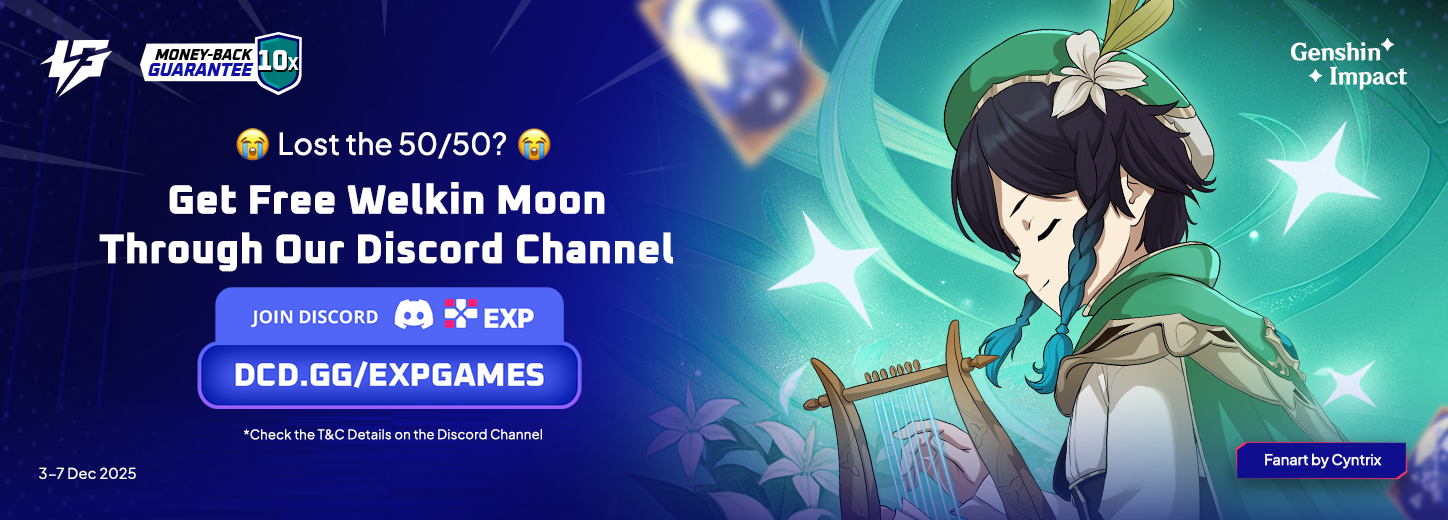 [MY SG TH VN] GI Durin Venti Free Welkin Moon 50/50 Discord