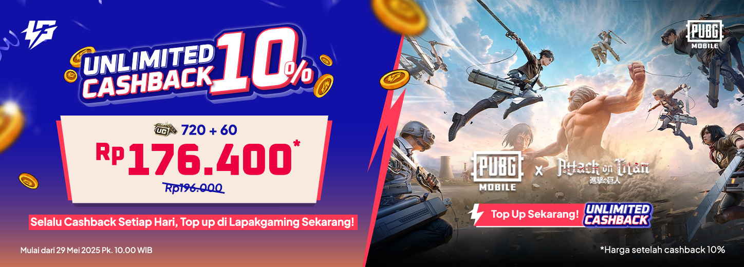 [ID] Cashback 100% PUBGM